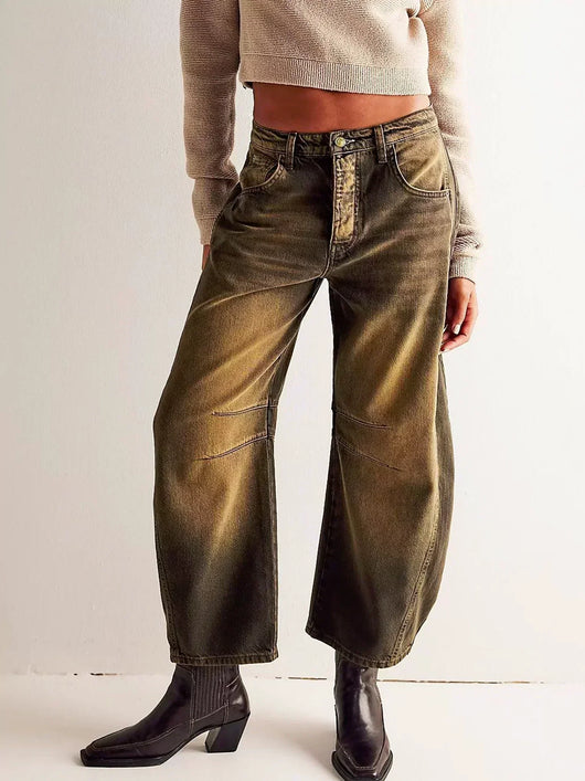 Vaqueros Gabriela Estampados de Pierna Ancha