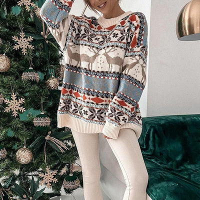 Jersey Navideño Carolin con Estampado de Renos