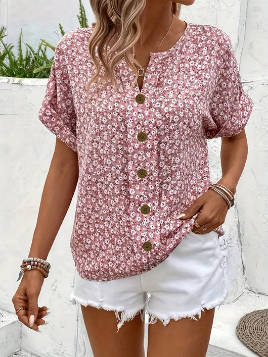 Verna | Blusa Floral de Botones