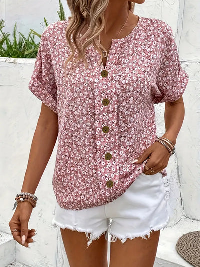 Blusa Doris de Estampado Floral Chic para Verano