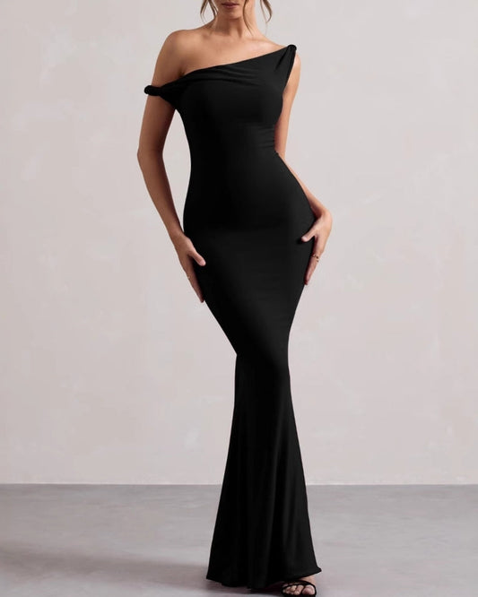 Vestido Largo Bodycon de Un Hombro