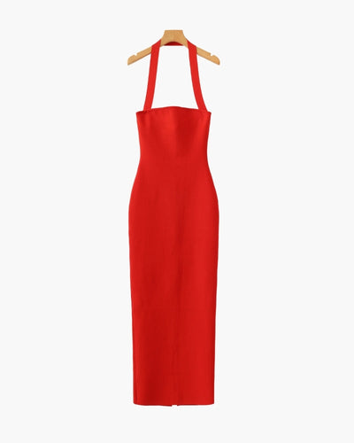Vestido Largo Halter Ajustado