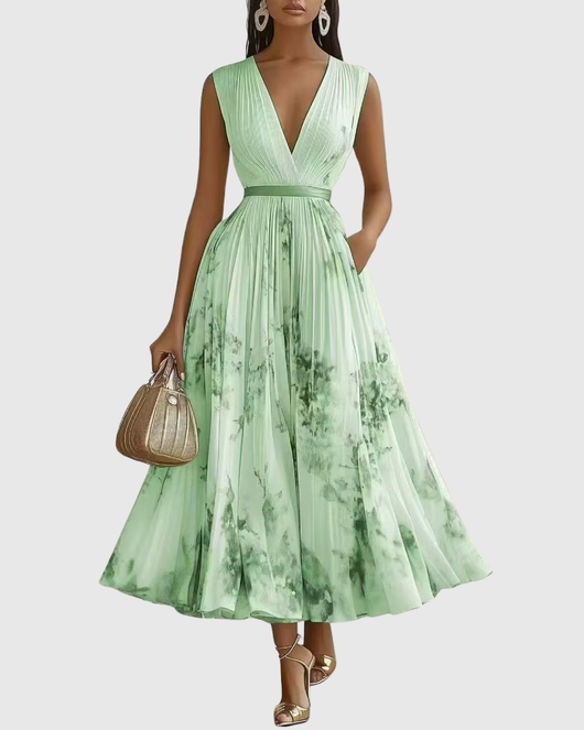Rowella | Vestido Maxi Plisado Elegante