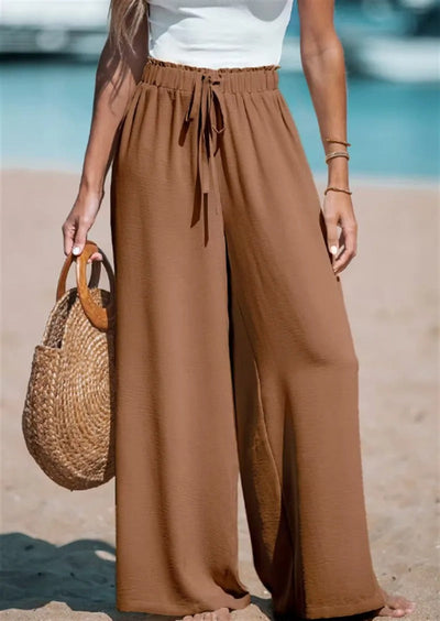 Pantalón Palazzo Doris de Pierna Ancha con Cintura Anudada