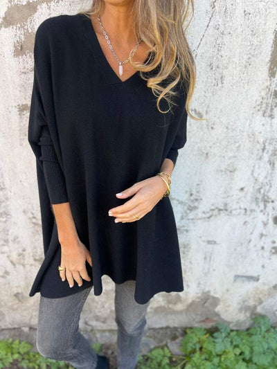 Jersey Annika de Corte Relajado con Cuello de Pico