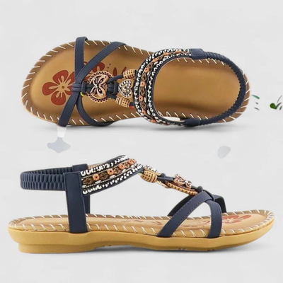 Sandalias Planas Viola de Tiras con Punta Abierta