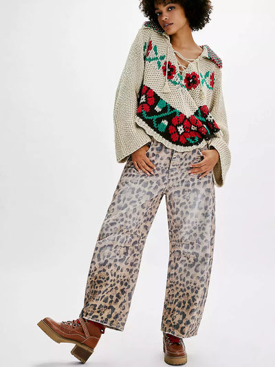 Vaqueros Gabriela Estampados de Pierna Ancha