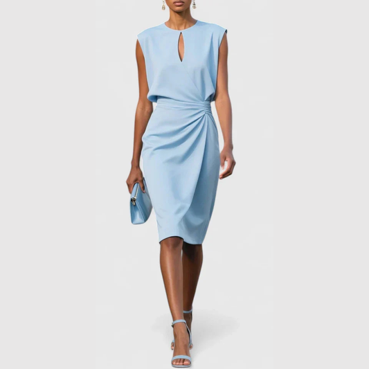Vestido Midi Karla Sin Mangas Fruncido
