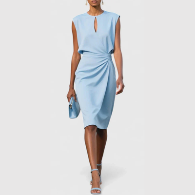 Vestido Midi Karla Sin Mangas Fruncido