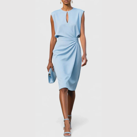 Vestido Midi Karla Sin Mangas Fruncido