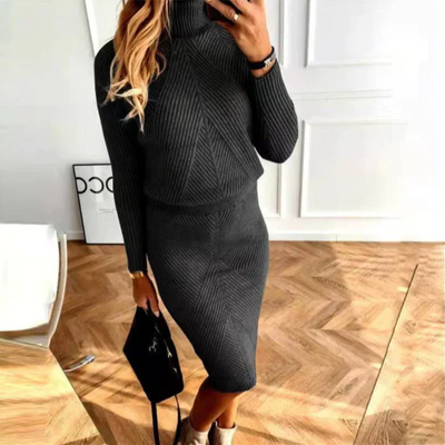 Vestido Carolin de Punto Midi, Cómodo y Elegante