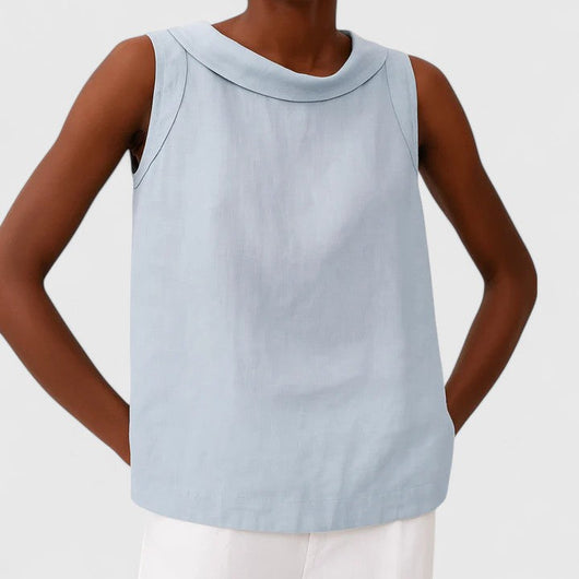 Anastine | Top Elegante de Cuello Vuelto