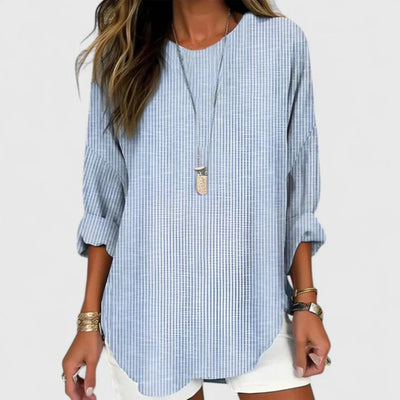 Blusa Natascha de Rayas con Corte Relajado