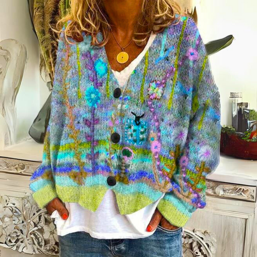 Cárdigan Hannah Multicolor y Acogedor