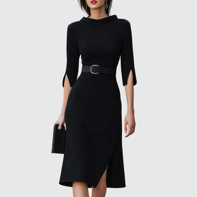 Vestido Midi Melanie Elegante con Cinturón