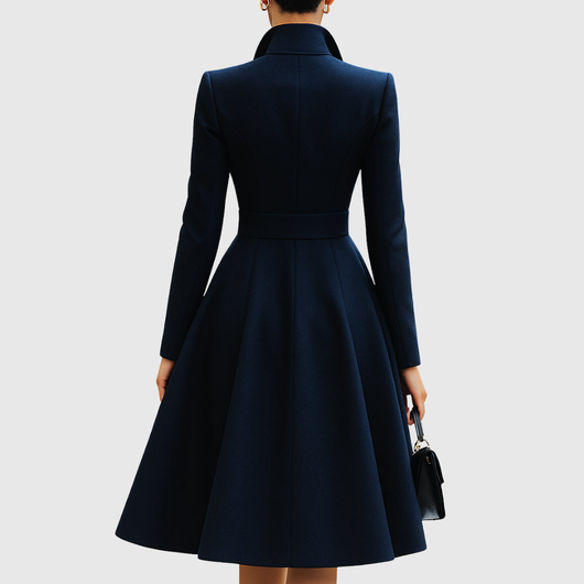 Eleanor | Vestido Abrigo Entallado Azul Marino