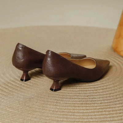 Zapatos de Tacón Bajo Pauline de Punta Fina