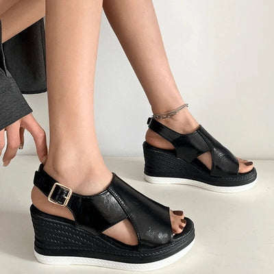 Sandalias Stefanie de Plataforma Metalizadas y Cómodas