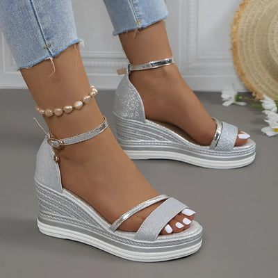 Sandalias Karin de Cuña con Plataforma y Tiras