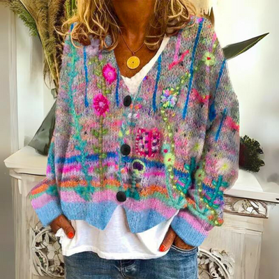 Cárdigan Hannah Multicolor y Acogedor
