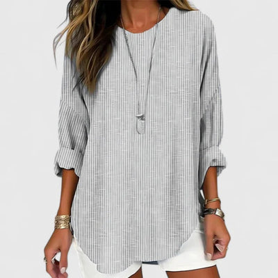 Blusa Natascha de Rayas con Corte Relajado