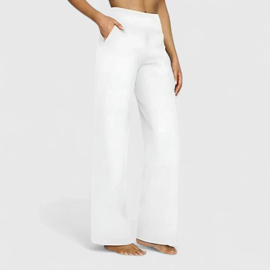Pantalón Nadine de Pierna Ancha con Cintura Elástica