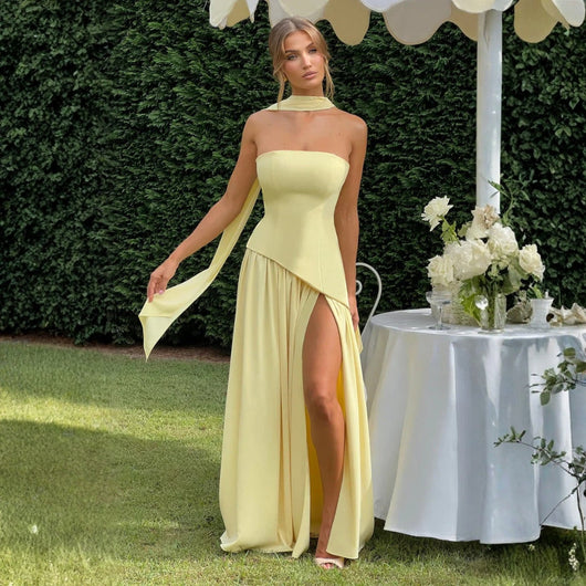 Vestido Largo Asimétrico Sabina para Boda