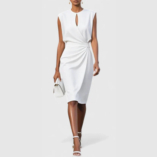 Vestido Midi Karla Sin Mangas Fruncido