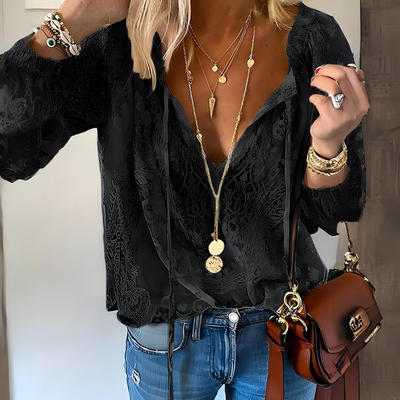 Blusa Tamara Boho Elegante con Escote en V