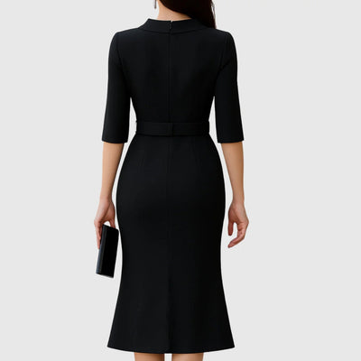 Vestido Midi Melanie Elegante con Cinturón