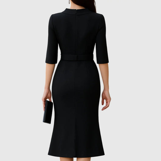 Vestido Midi Melanie Elegante con Cinturón