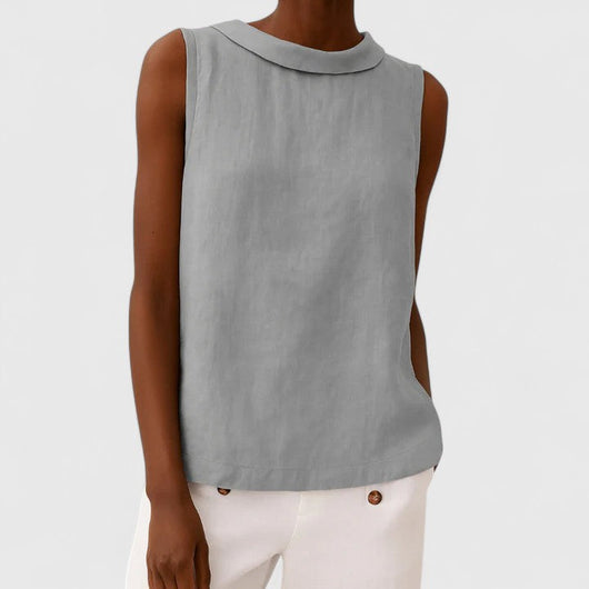 Anastine | Top Elegante de Cuello Vuelto