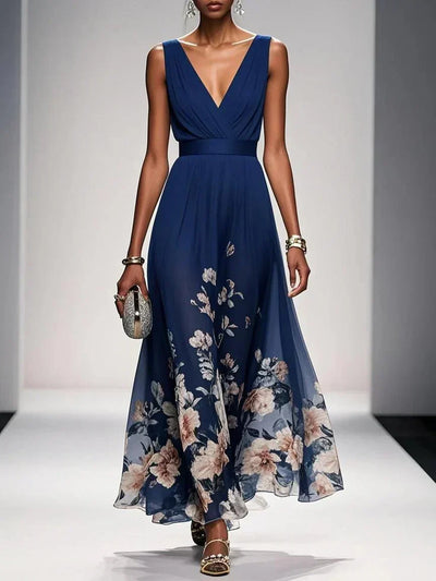 Vestido Largo Carolin de Gasa Floral para Verano