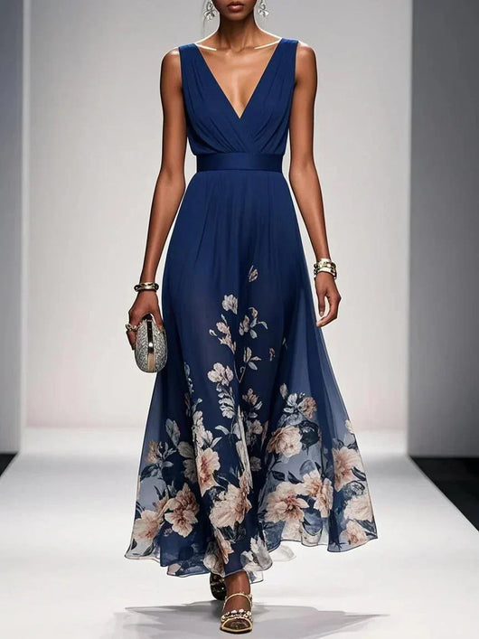 Vestido Largo Carolin de Gasa Floral para Verano