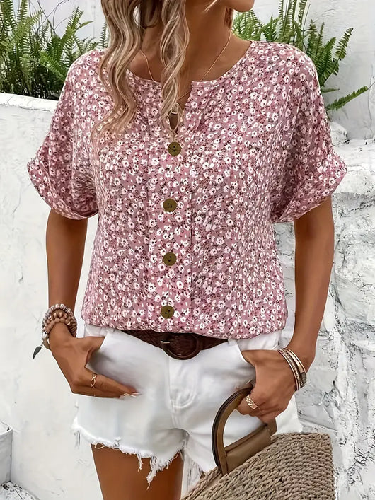 Verna | Blusa Floral de Botones