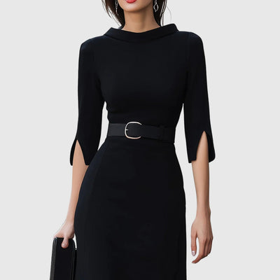 Vestido Midi Melanie Elegante con Cinturón