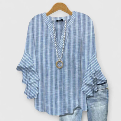 Top Viviane Floral con Mangas de Volantes