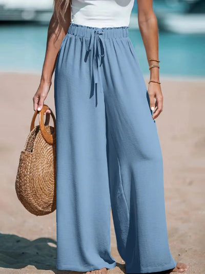 Pantalón Palazzo Doris de Pierna Ancha con Cintura Anudada