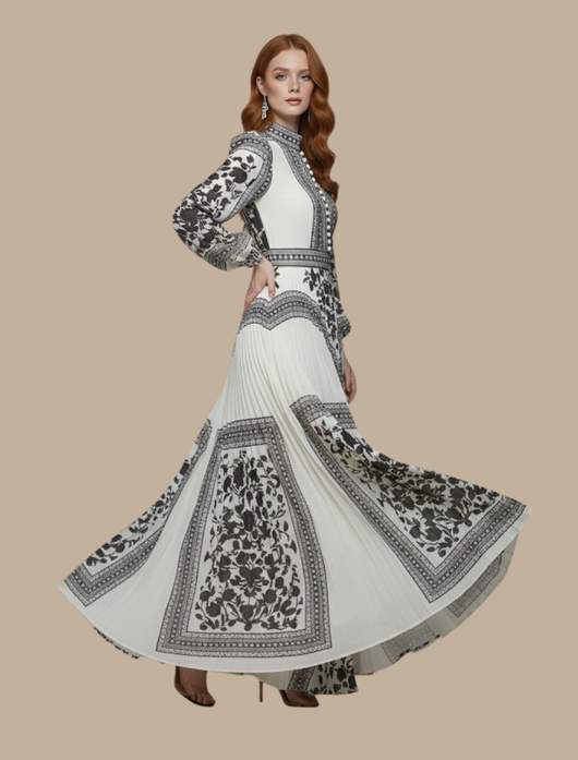 Vestido Maxi de Noche Anja Plisado