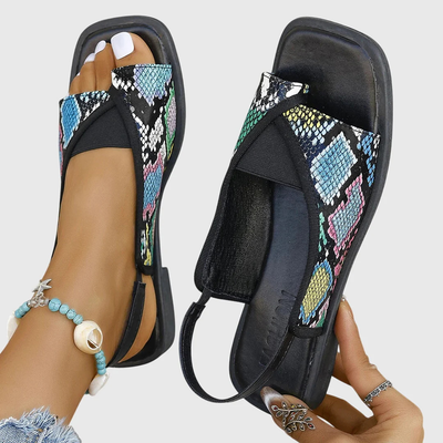 Sandalias Planas Selina con Tiras Bicolor