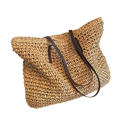 Bolso Tote de Playa Laura, Amplio y Trenzado