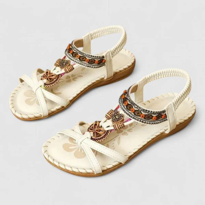 Sandalias Planas Viola de Tiras con Punta Abierta