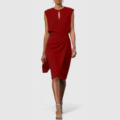 Vestido Midi Karla Sin Mangas Fruncido
