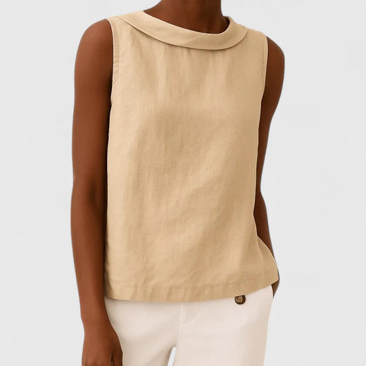 Anastine | Top Elegante de Cuello Vuelto
