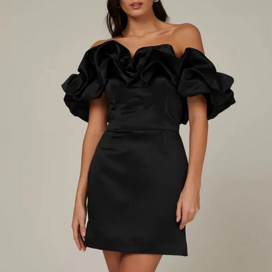Vestido Corto Natascha con Volantes para Boda