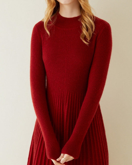 Vestido Evasé de Cachemira Pura