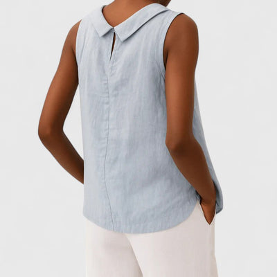 Anastine | Top Elegante de Cuello Vuelto