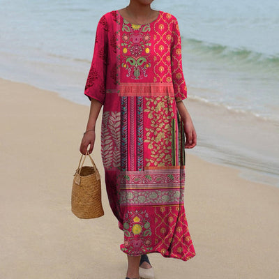 Vestido Maxi Carolin de Estampado Boho Étnico
