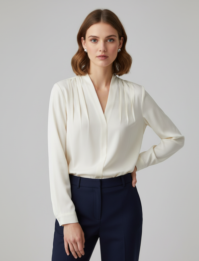 Blusa Elke Entallada con Mangas Abullonadas