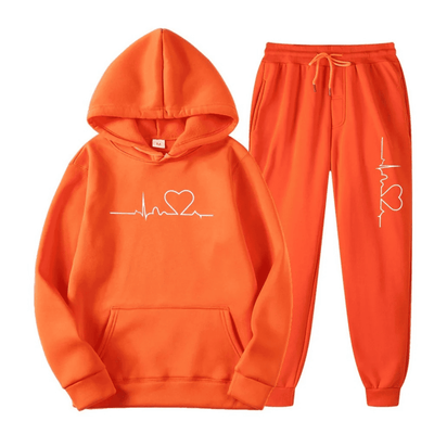 Conjunto Edith de Sudadera y Jogger con Estampado de Corazón